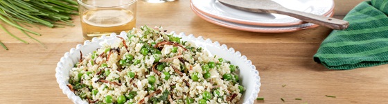 salada de quinoa com ervilhas