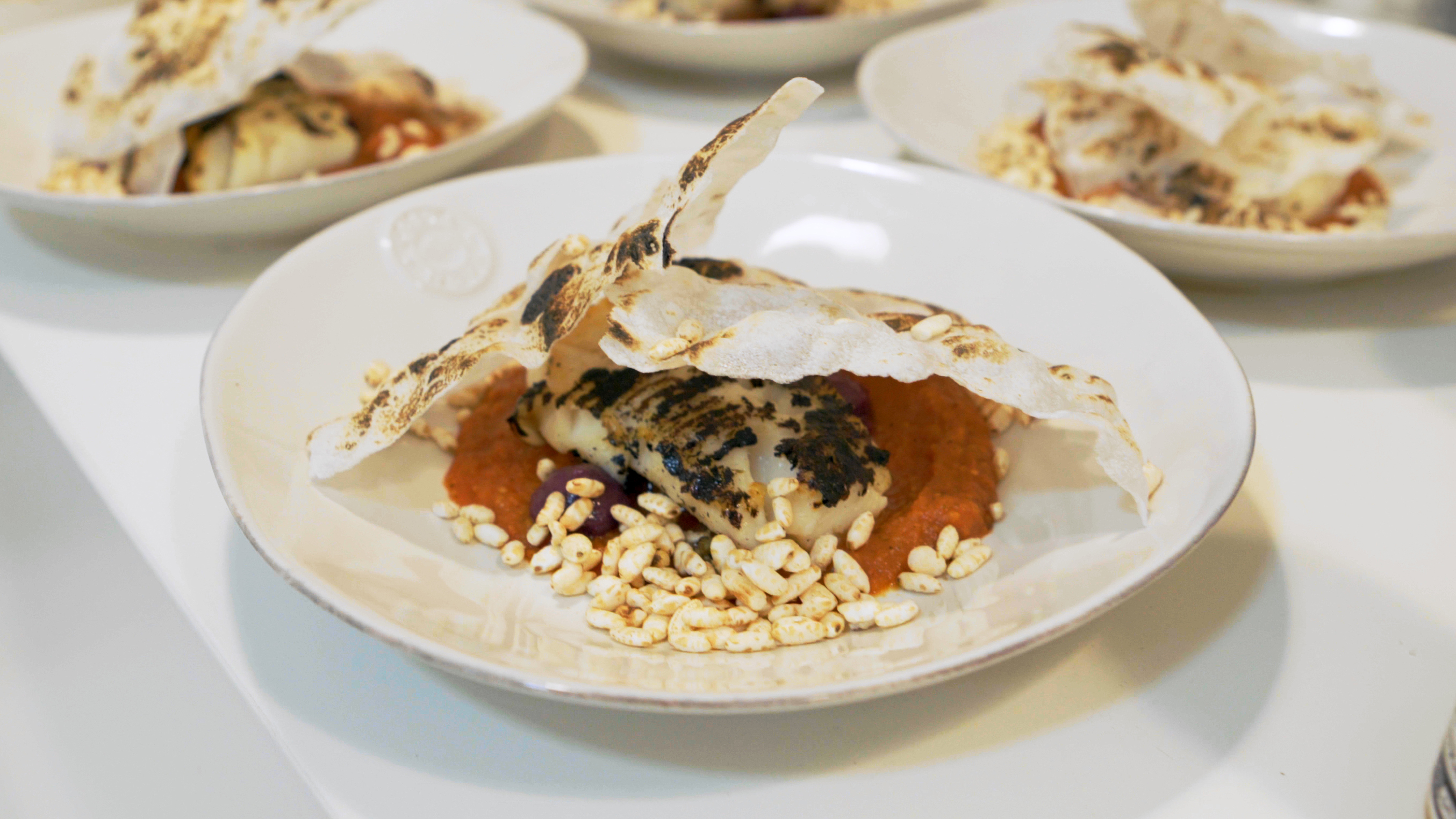 Bacalhau Fresco Assado  e Arroz de Tomate