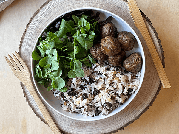 Sofia Tomás - Almôndegas de proteína vegetal com arroz árabe