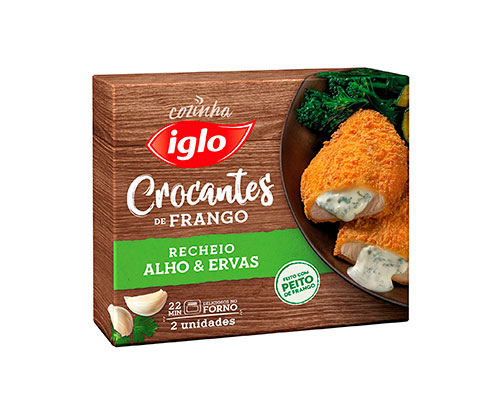Crocantes de frango com recheio de alho e ervas