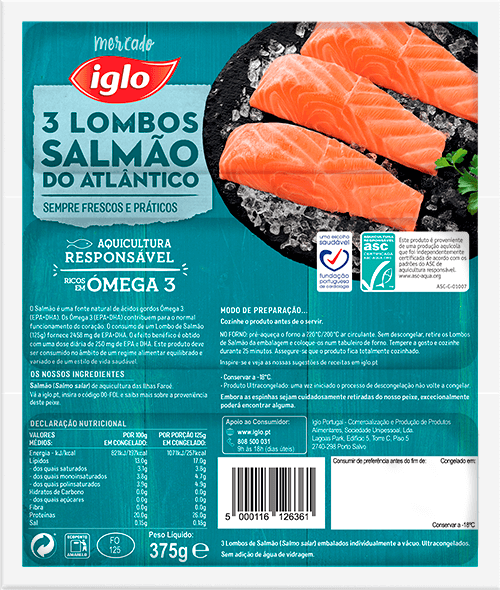 lombos de salmão iglo