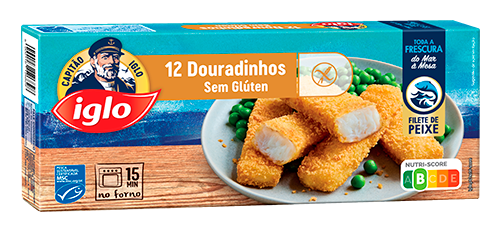 Embalagem 12 Douradinhos sem glúten Capitão Iglo
