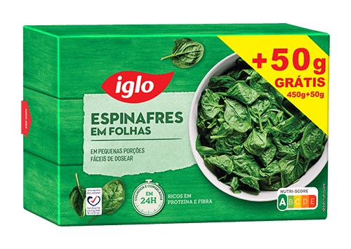 Espinafres em Folhas