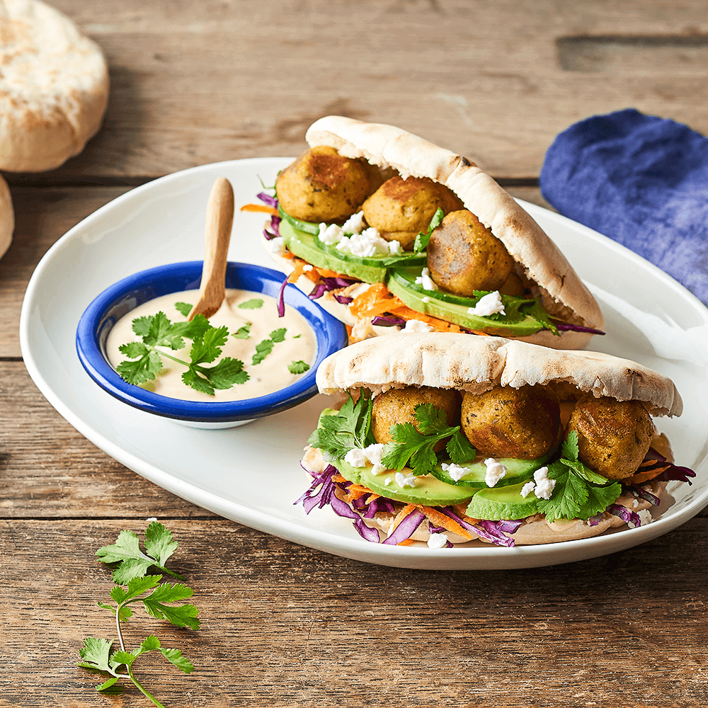 Sandes de pão Pita com Falafels