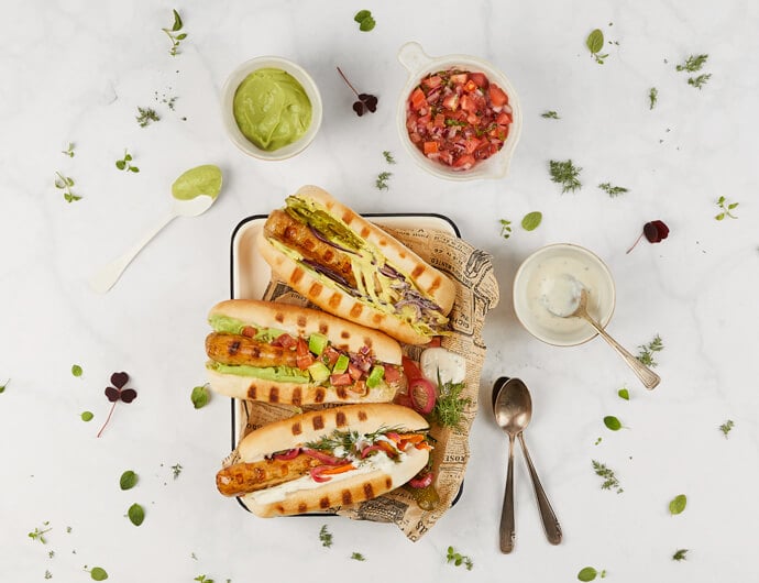 Cachorros com Salsicha de Proteína Vegetal