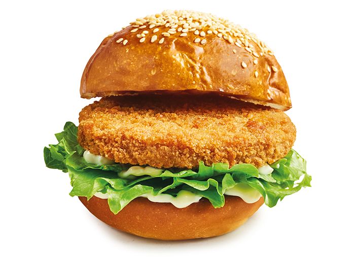 Crispy Burger com alface e molho de alho e ervas