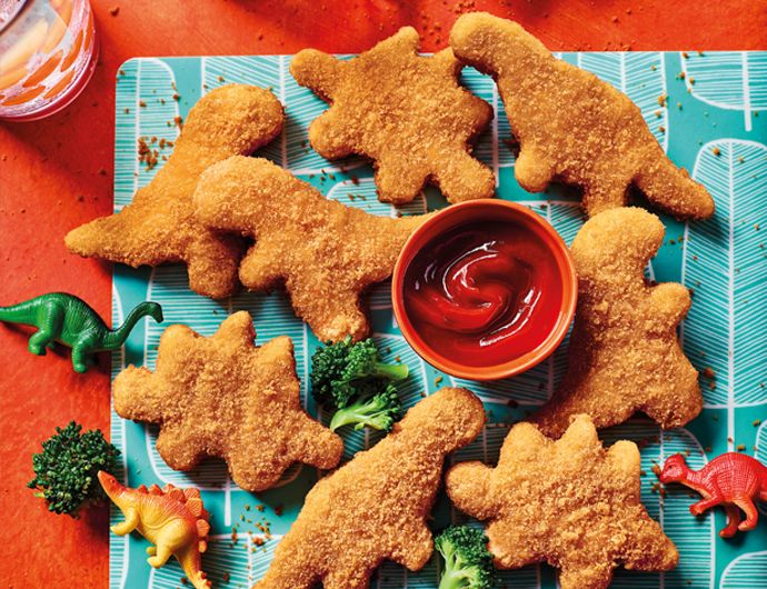 Dino Nuggets de Proteína Vegetal com molho de tomate
