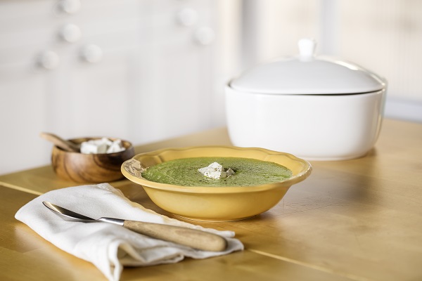 Creme de Ervilhas com Queijo Fresco de Cabra ou Ovelha