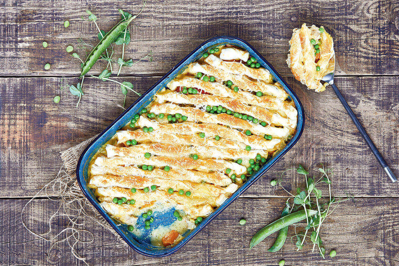 Empada de frango e legumes